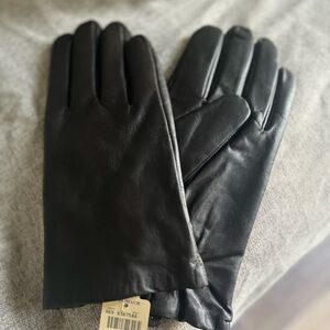 Leather brown CASHMERE lined gloves unisex XL NWT